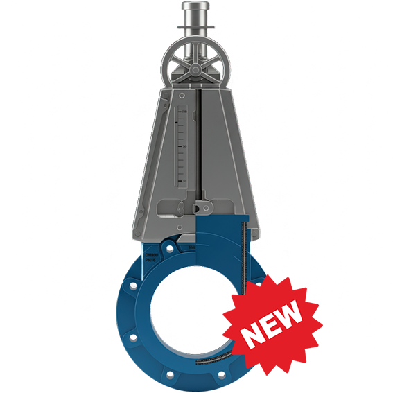 Model M-KGV Knife Gate Valve, DN200-PN10, Knife A4-SS316L (1.4404). Operation: ISO TOP Gearbox & Handweel