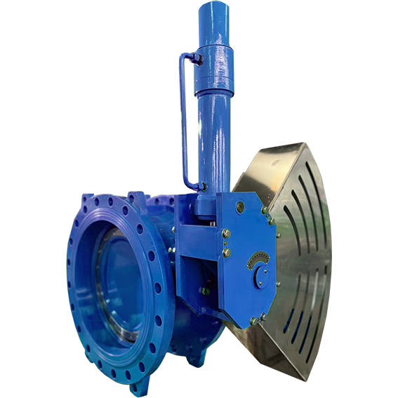 [TTSCV-14-0250-E10-42A2STHD] DN250-PN10, Modell  TTSCV Kipprückschlagklappe mit hydraulischer Dämpfung, Hebel & Gewicht