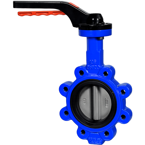 Model L-BFV Lug concentrische Vlinderklep, DN150-PN10/16, EPDM. Bediening: 10 Pos. ALU Handlever