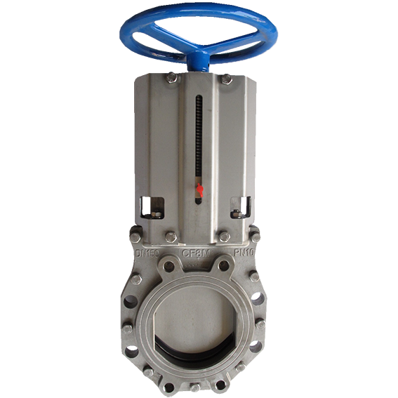Model SS-KGV Stainless Steel Knife Gate Valve, DN100-PN10, Body: SS316-CF8M, Knife A4-SS316L (1.4404). Operation: Handwheel