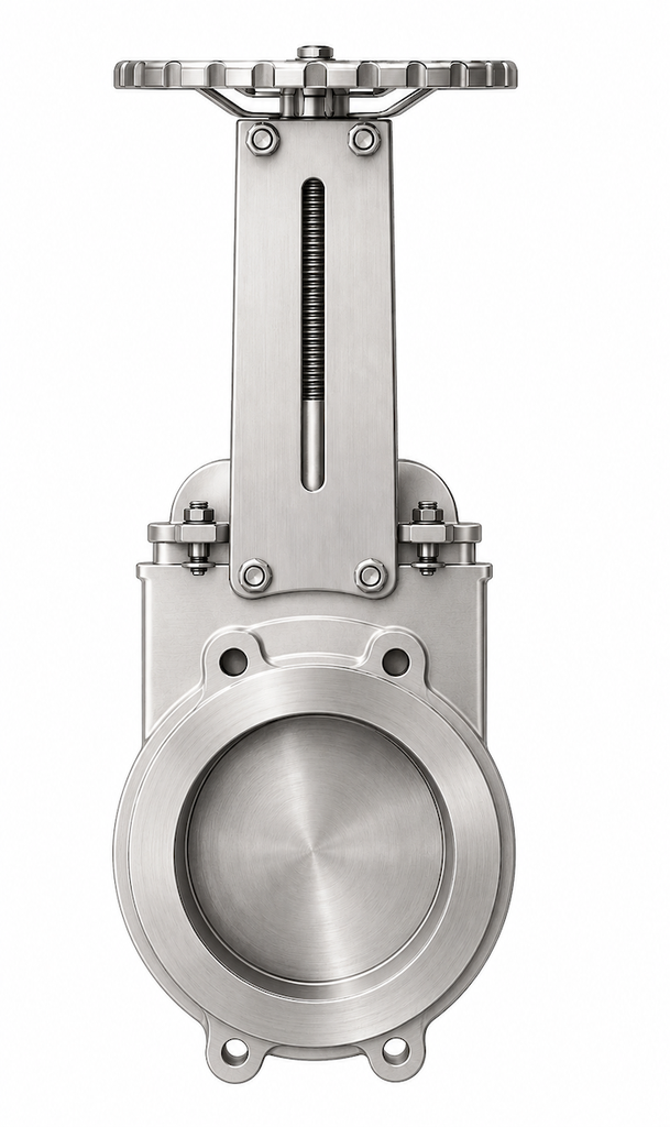 [SS-WKGV-00-0050-N10-A4A4ST09] Model SS-WKGV Stainless Steel Knife Gate Valve, DN50-PN10, WAFER Type, Body: SS316-CF8M, Knife A4-SS316L (1.4404). Operation: Handwheel