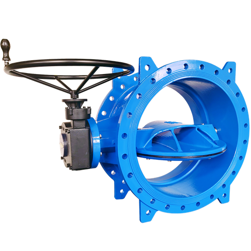 [U-DEBFV-14-1200-N10-42A2ST02] Model U-DEBFV Double Eccentric Butterfly Valve, F4, DN1200-PN10, NBR. Operation: Gearbox with Handwheel & ISO Top (ISO-5211)