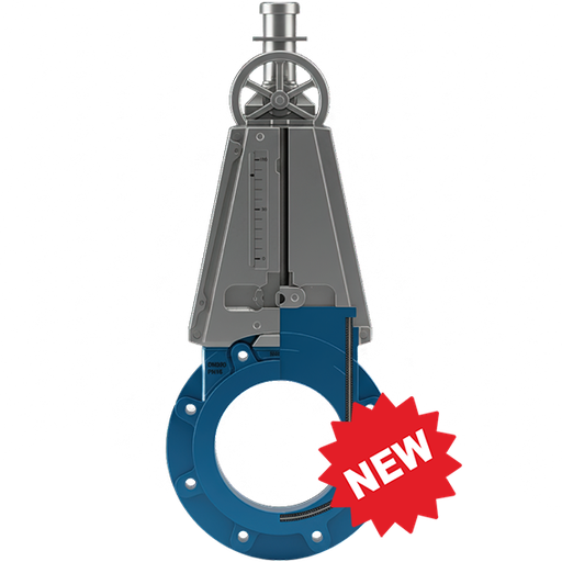 [MKGV-20-1000-N10-42A4ST02] Model M-KGV Plaat/Mesafsluiter, DN1000-PN10, Plaat/Mes: A4-SS316L (1.4404). Bediening: ISO TOP Gearbox & Handwiel